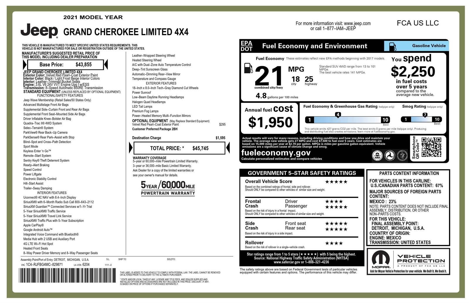 2021 Jeep Grand Cherokee Limited 4x4